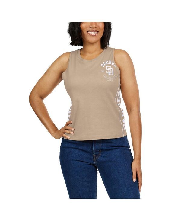 【送料無料】 ウェア バイ エリン アンドルーズ レディース タンクトップ トップス Womens Tan San Diego Padres Tonal Tank Top Tan White 【送料無料】 ウェア バイ エリン アンドルーズ レディース タンクトップ トップス Womens Tan San Diego Padres Tonal Tank Top Tan White