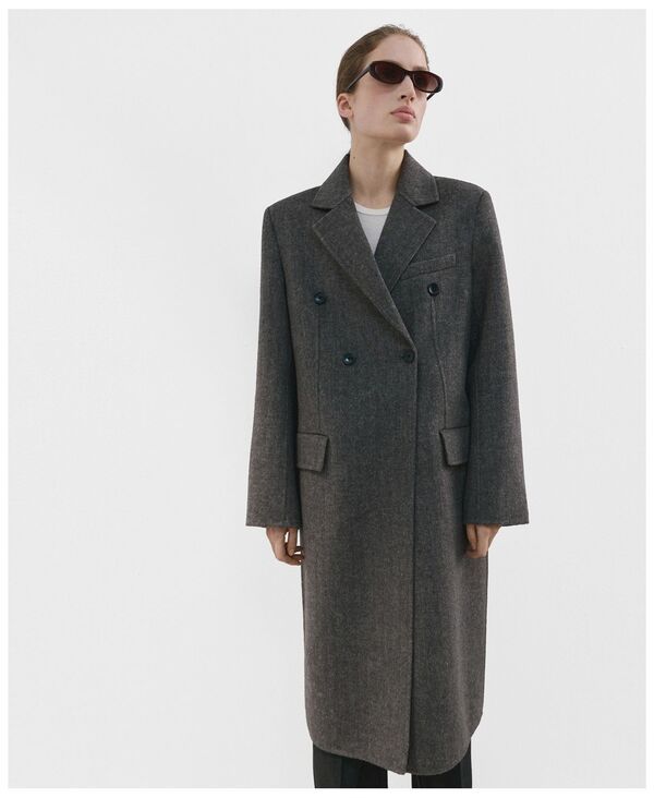 【送料無料】 マンゴ レディース ジャケット・ブルゾン アウター Womens DoubleBreasted Wool Coat Gray