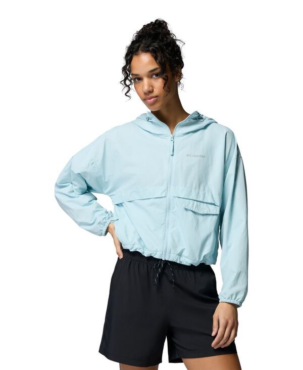 【送料無料】 コロンビア レディース ジャケット・ブルゾン アウター Womens Spire Valley Cropped Windbreaker Jacket Marine Light