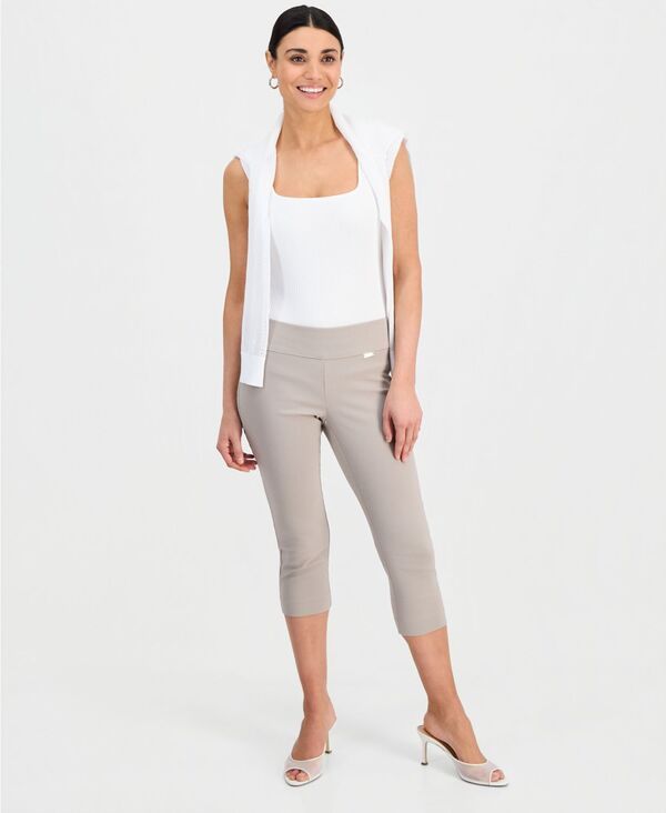 【送料無料】 アイエヌシー インターナショナル コンセプト レディース カジュアルパンツ ボトムス Petite TummyControl PullOn Capri Pants Created for Macys Summer Straw