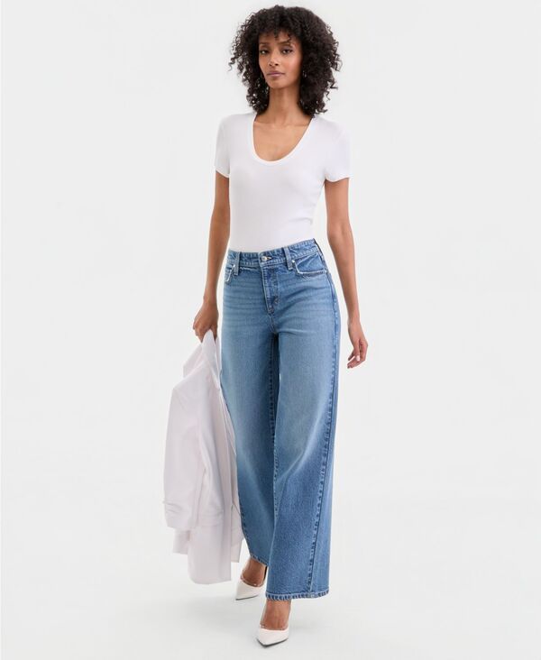 【送料無料】 アイエヌシー インターナショナル コンセプト レディース デニムパンツ ボトムス Womens HighRise WideLeg Jeans Macys Exclusive River Wash
