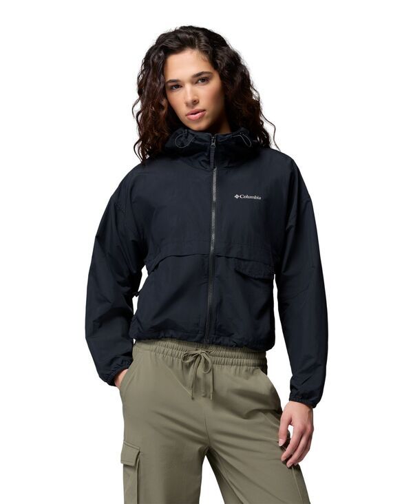 【送料無料】 コロンビア レディース ジャケット・ブルゾン アウター Womens Spire Valley Cropped Windbreaker Jacket Black