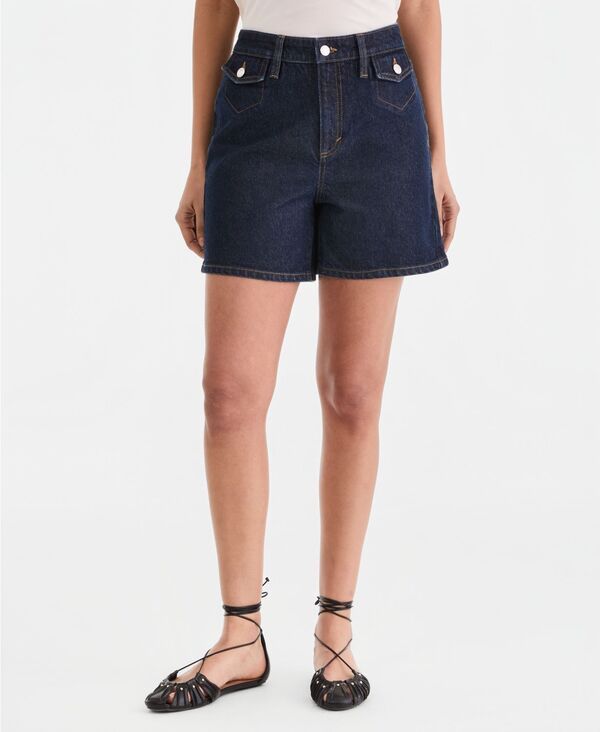 【送料無料】 アイエヌシー インターナショナル コンセプト レディース ハーフパンツ・ショーツ ボトムス Womens High Waist Denim Shorts Hudson Wash