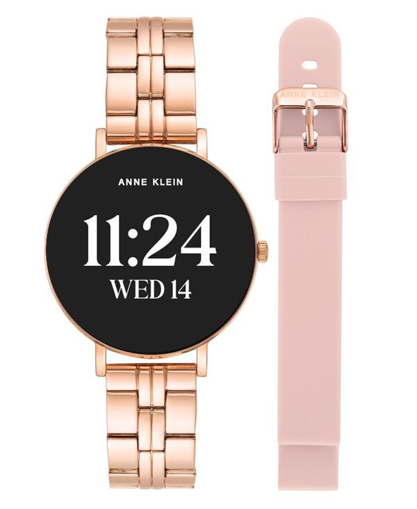 【送料無料】 アンクライン レディース 腕時計 アクセサリー Womens Connect It Prism Smartwatch with Rose GoldTone Metal Alloy and Pink Silicone Band 30mm Rose