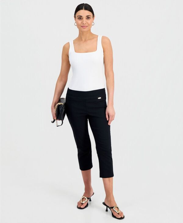 【送料無料】 アイエヌシー インターナショナル コンセプト レディース カジュアルパンツ ボトムス Petite TummyControl PullOn Capri Pants Created for Macys Deep Black 13,075円