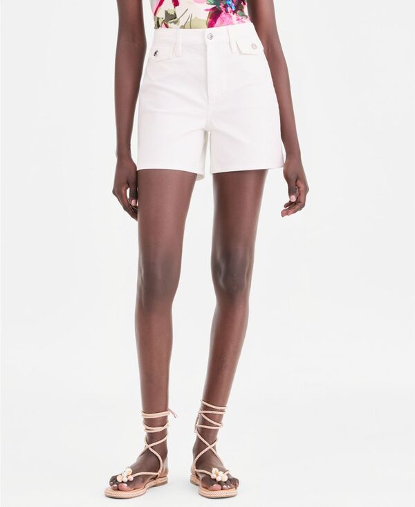 【送料無料】 アイエヌシー インターナショナル コンセプト レディース ハーフパンツ・ショーツ ボトムス Womens High Waist Denim Shorts Bright White Wash