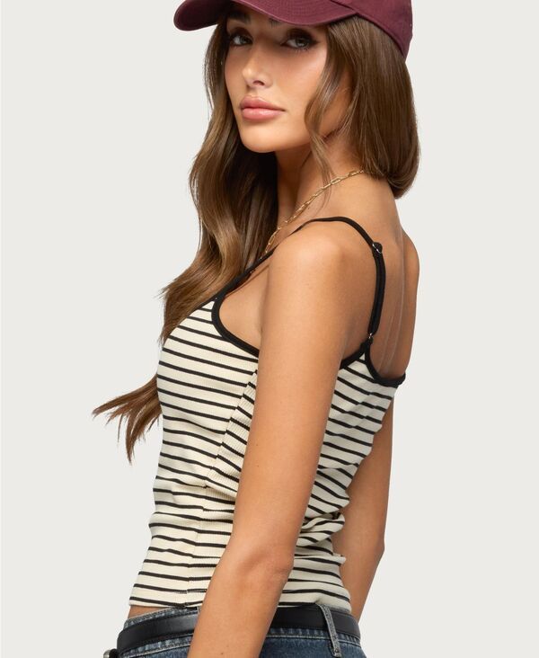 【送料無料】 アディクテッド レディース タンクトップ トップス Womens Gretta Striped Ribbed Tank Top Creamandblack 【送料無料】 アディクテッド レディース タンクトップ トップス Womens Gretta Striped Ribbed Tank Top Creamandblack