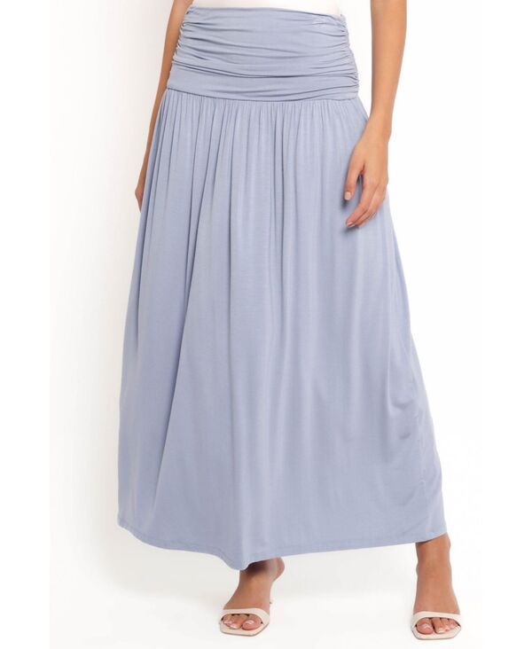 【送料無料】 Petal and Pup レディース スカート ボトムス Womens Lavia Ruched Knit Maxi Skirt Blue