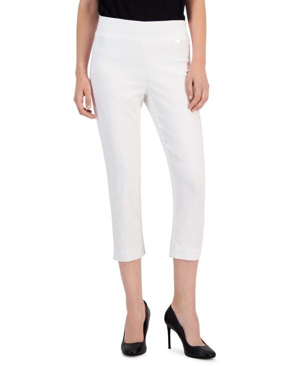 【送料無料】 アイエヌシー インターナショナル コンセプト レディース カジュアルパンツ ボトムス Petite TummyControl PullOn Capri Pants Created for Macys Bright White