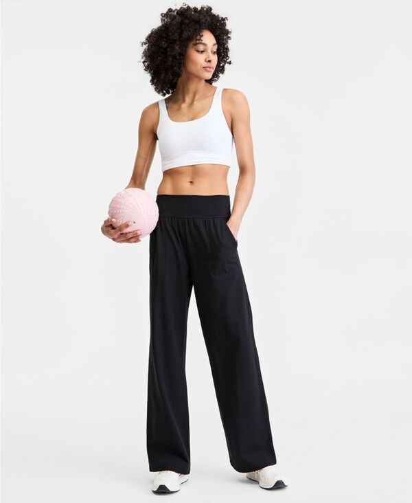 【送料無料】 イデオロギー レディース カジュアルパンツ ボトムス Womens Studio Wide Leg Pants Macys Exclusive Deep Black