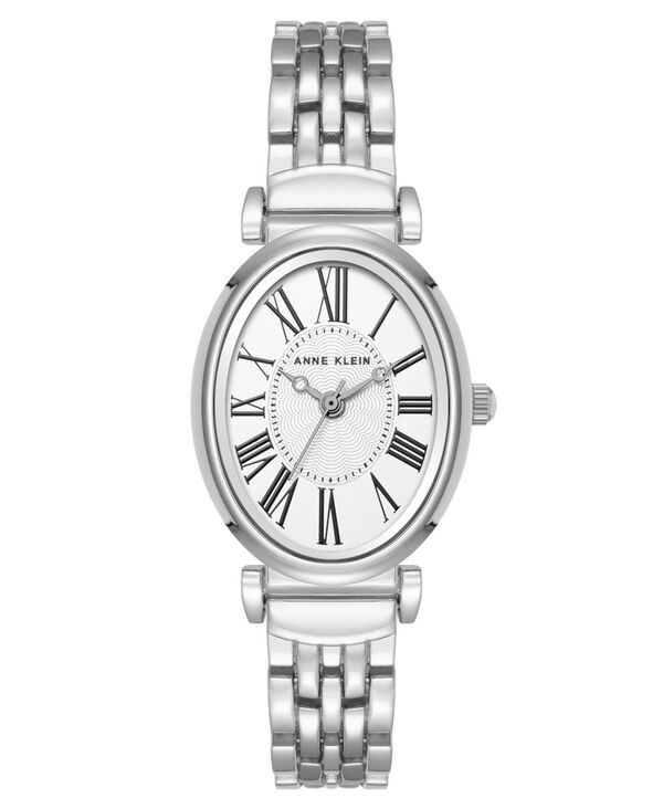【送料無料】 アンクライン レディース 腕時計 アクセサリー Womens Quartz Oval Roman Numeral SilverTone Metal Alloy Watch 25mm SilverTone