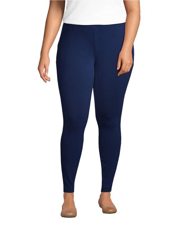【送料無料】 ランズエンド レディース レギンス ボトムス Womens Plus Size Starfish Mid Rise Knit Leggings Deep sea navy