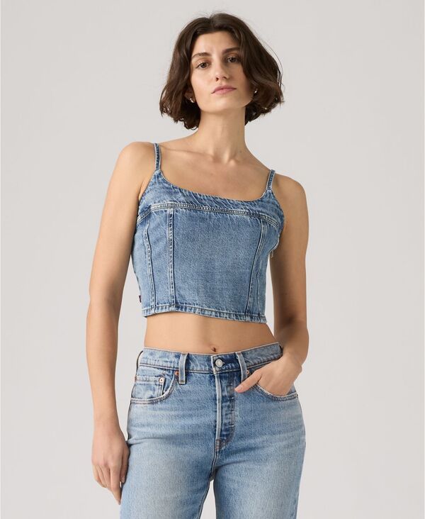 【送料無料】 リーバイス レディース シャツ トップス Premium Womens Jadine Denim Tank Top Twisted Stone Top