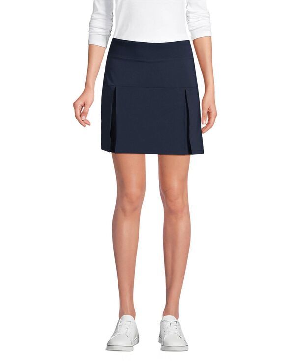 【送料無料】 ランズエンド レディース スカート ボトムス Womens Performance Pleated Skort Above the Knee Classic navy
