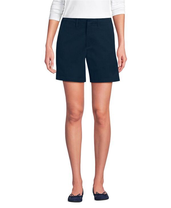 【送料無料】 ランズエンド レディース ハーフパンツ・ショーツ ボトムス Womens Classic 7 Chino Shorts Radiant navy