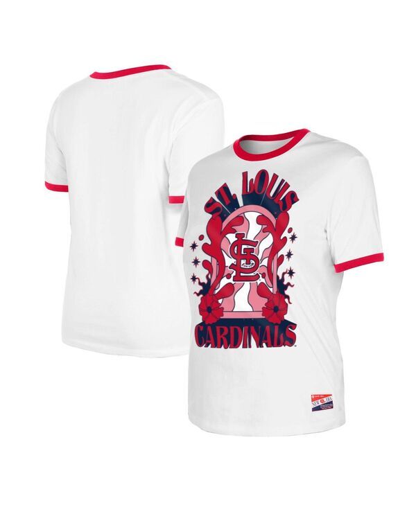 【送料無料】 ニューエラ レディース Tシャツ トップス Womens White St Louis Cardinals Oversized Ringer TShirt White
