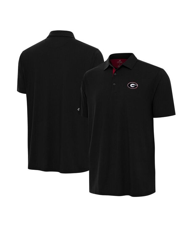 【送料無料】 アンティグア メンズ ポロシャツ トップス Mens BlackRed Georgia Bulldogs Era Polo Shirt Black Red