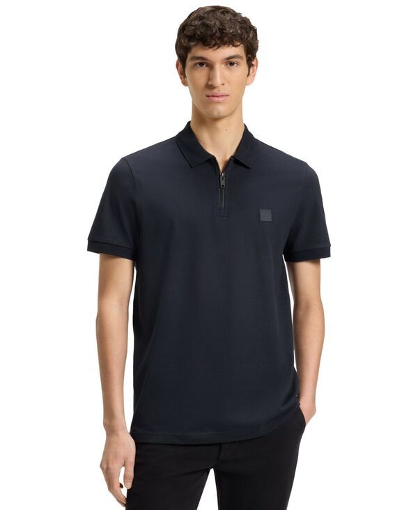 【送料無料】 ヒューゴボス メンズ ポロシャツ トップス Mens StretchCotton SlimFit Polo Shirt Dark Blue