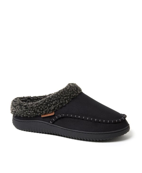 【送料無料】 ディアフォームズ メンズ サンダル シューズ Mens Marshall Microsuede Moccasin Toe Clog House Shoe Slipper Black