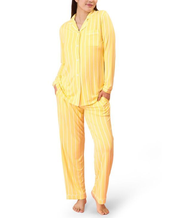 【送料無料】 キンドリッド ブレイブリー レディース ナイトウェア アンダーウェア Maternity Clea Classic Long Sleeve Nursing Pajama Dandelion stripe