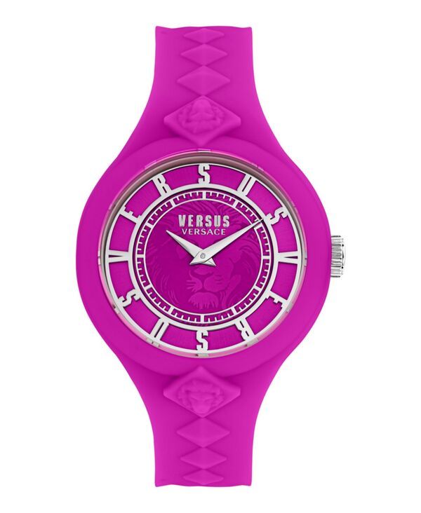 【送料無料】 ヴェルサス ヴェルサーチ レディース 腕時計 アクセサリー Womens 2 Hand Quartz Fire Island Pink Silicone Watch 39mm Pink