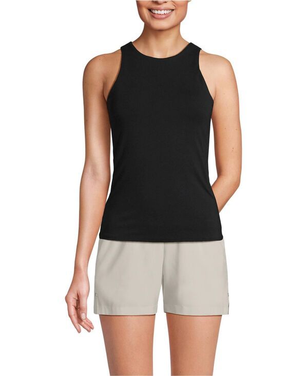 【送料無料】 ランズエンド レディース シャツ トップス Womens Slender Tank Top Black