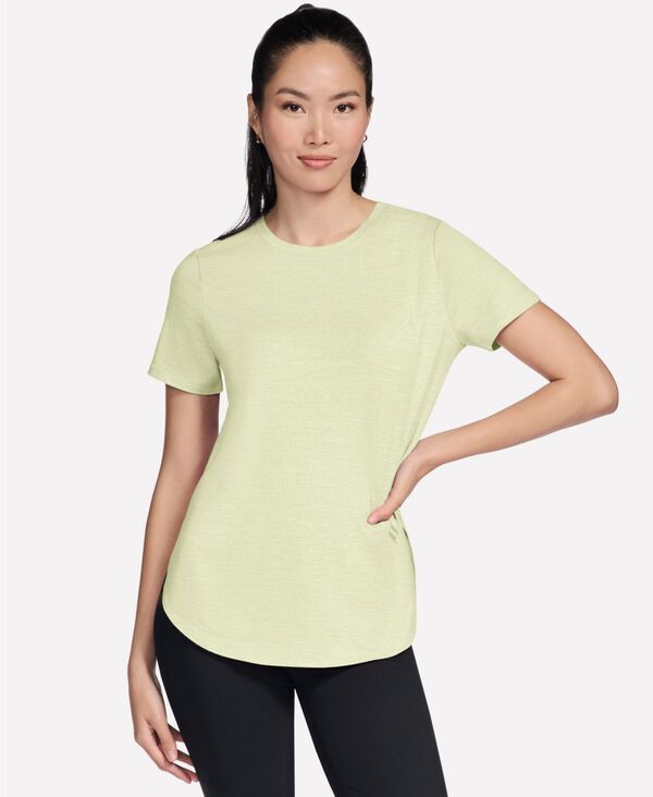 【送料無料】 スケッチャーズ レディース Tシャツ トップス Womens Active Go Walk Wear Go Dri Swift Tunic TShirt Lemon Yellow Bright White