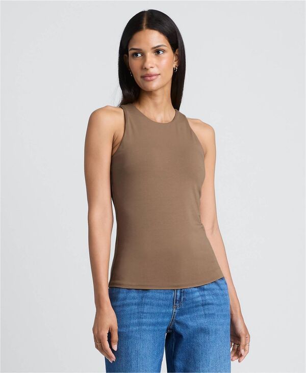 【送料無料】 ランズエンド レディース シャツ トップス Womens Slender Tank Top Honey beige