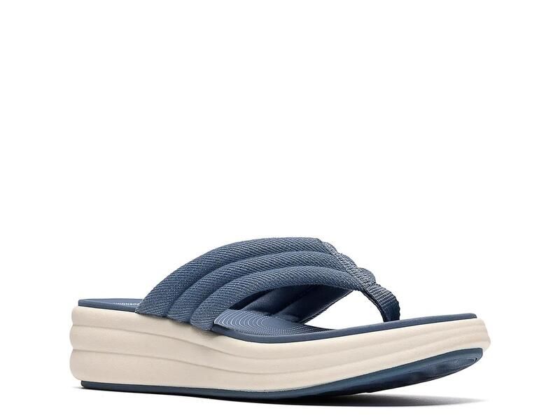 クラークス レディース シューズ サンダル Clarks Drift Carmen Wedge Sandal Blue Denim デニム