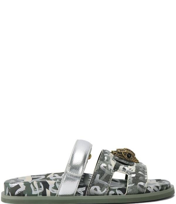 カートジェイガーロンドン レディース シューズ パンプス カットアウト サンダル Kurt Geiger London Eagle Cut Out Camo Slide Sandals Green Combo グリーン