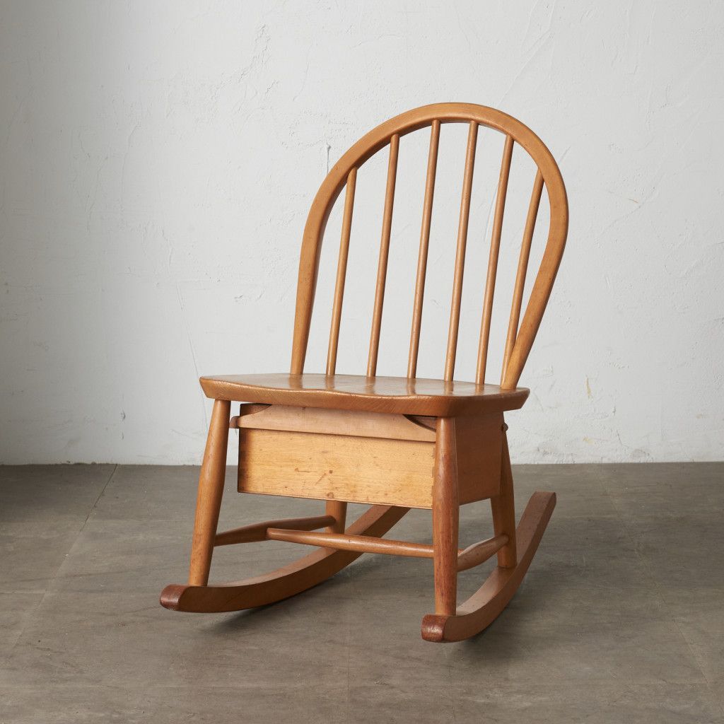 レア ercol フープバック ナーシングチェア 引き出し 収納 ロッキングチェア アーコール 英国 ヴィンテージ 揺り椅子 ウィンザー 69758