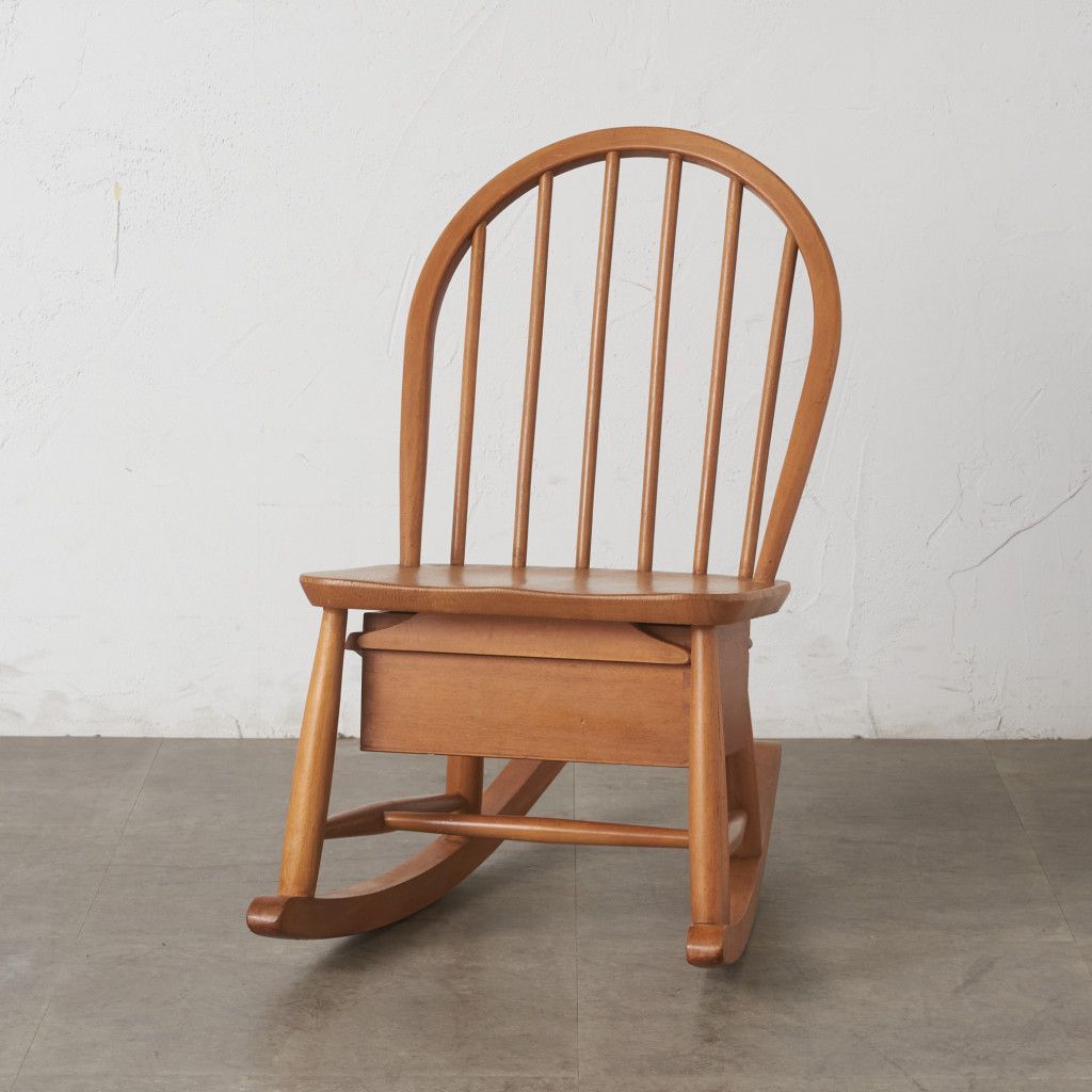 レア ercol フープバック ナーシングチェア 引き出し 収納 ロッキングチェア アーコール 英国 ヴィンテージ 揺り椅子 ウィンザー 78407