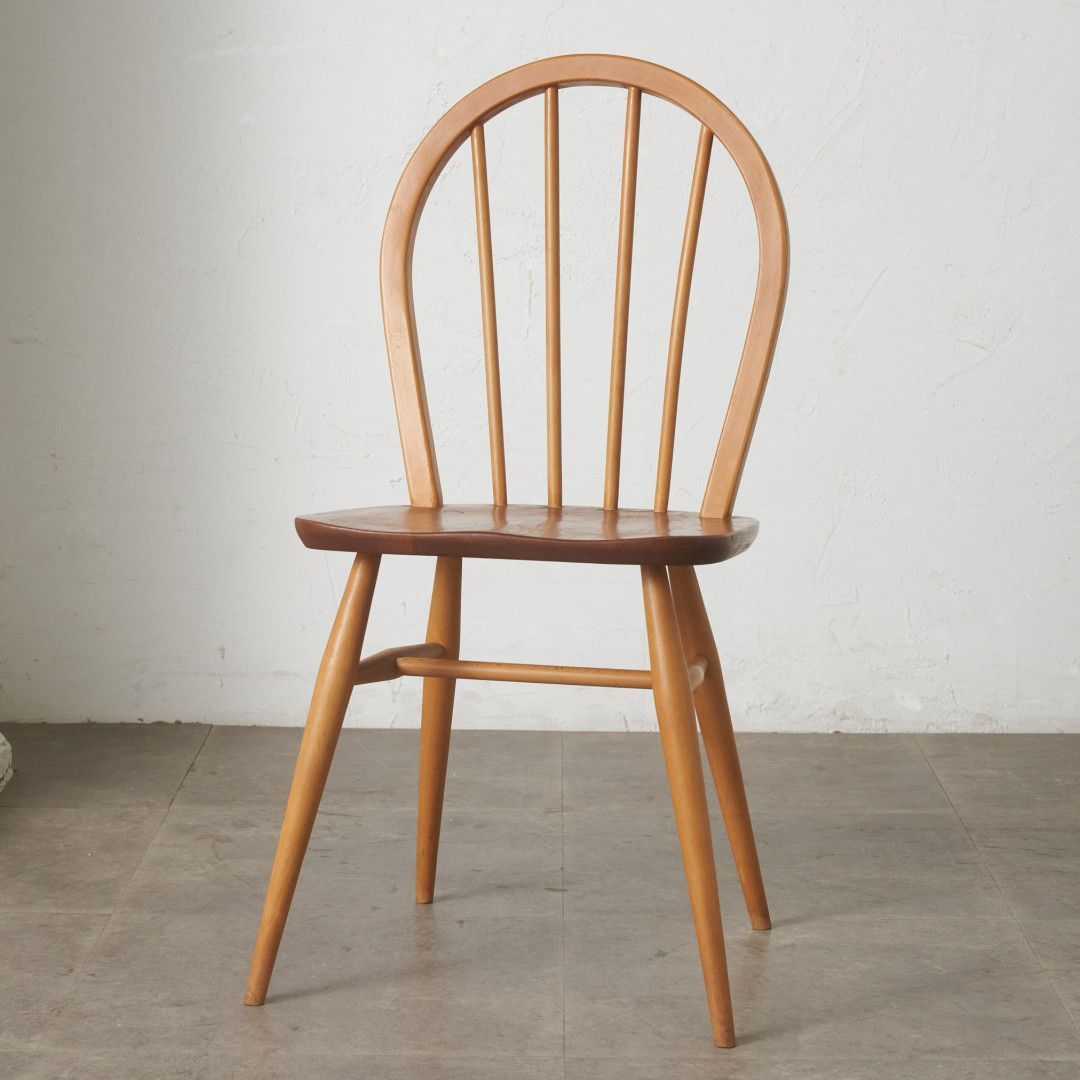 ercol フープバックチェア 4本 スポーク アーコール ダイニングチェア 英国 ヴィンテージ 曲木 椅子 エルム 天然木 イギリス 92648