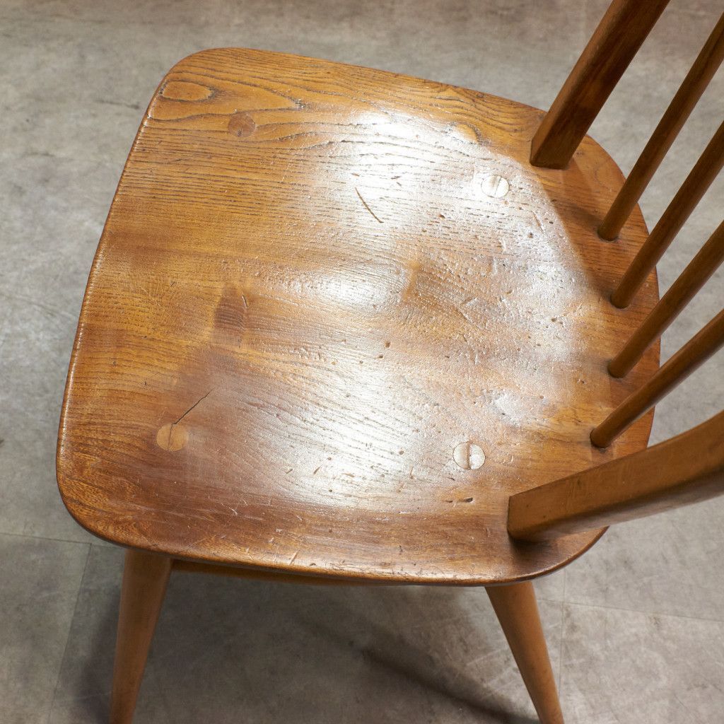 ercol フープバックチェア 4本 スポーク アーコール ダイニングチェア 英国 ヴィンテージ 曲木 椅子 エルム 天然木 イギリス 92649
