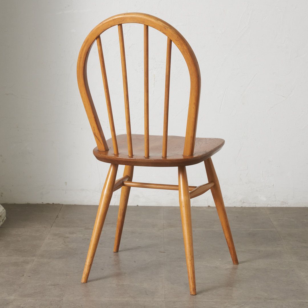 ercol フープバックチェア 4本 スポーク アーコール ダイニングチェア 英国 ヴィンテージ 曲木 椅子 エルム 天然木 イギリス 92649