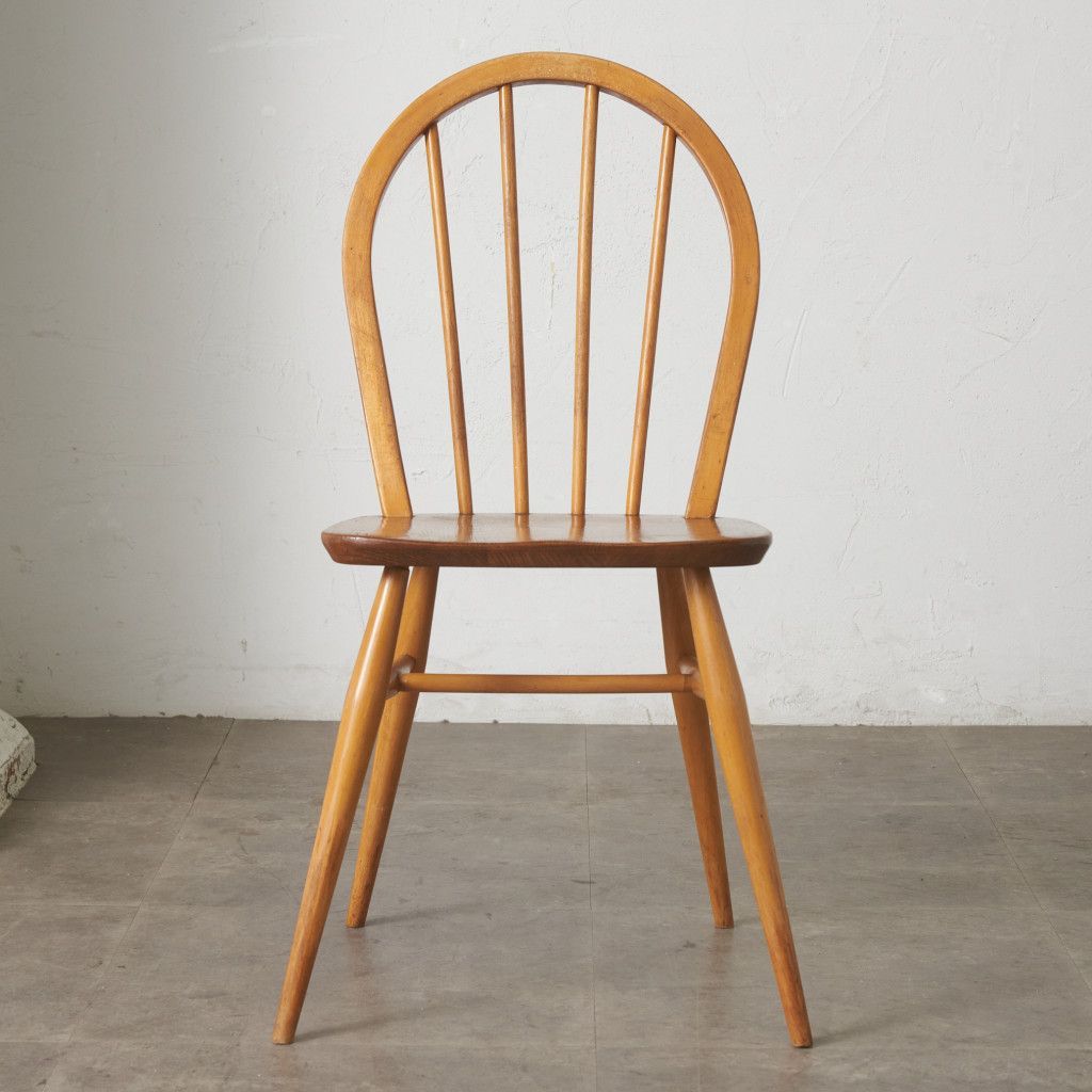 ercol フープバックチェア 4本 スポーク アーコール ダイニングチェア 英国 ヴィンテージ 曲木 椅子 エルム 天然木 イギリス 92649