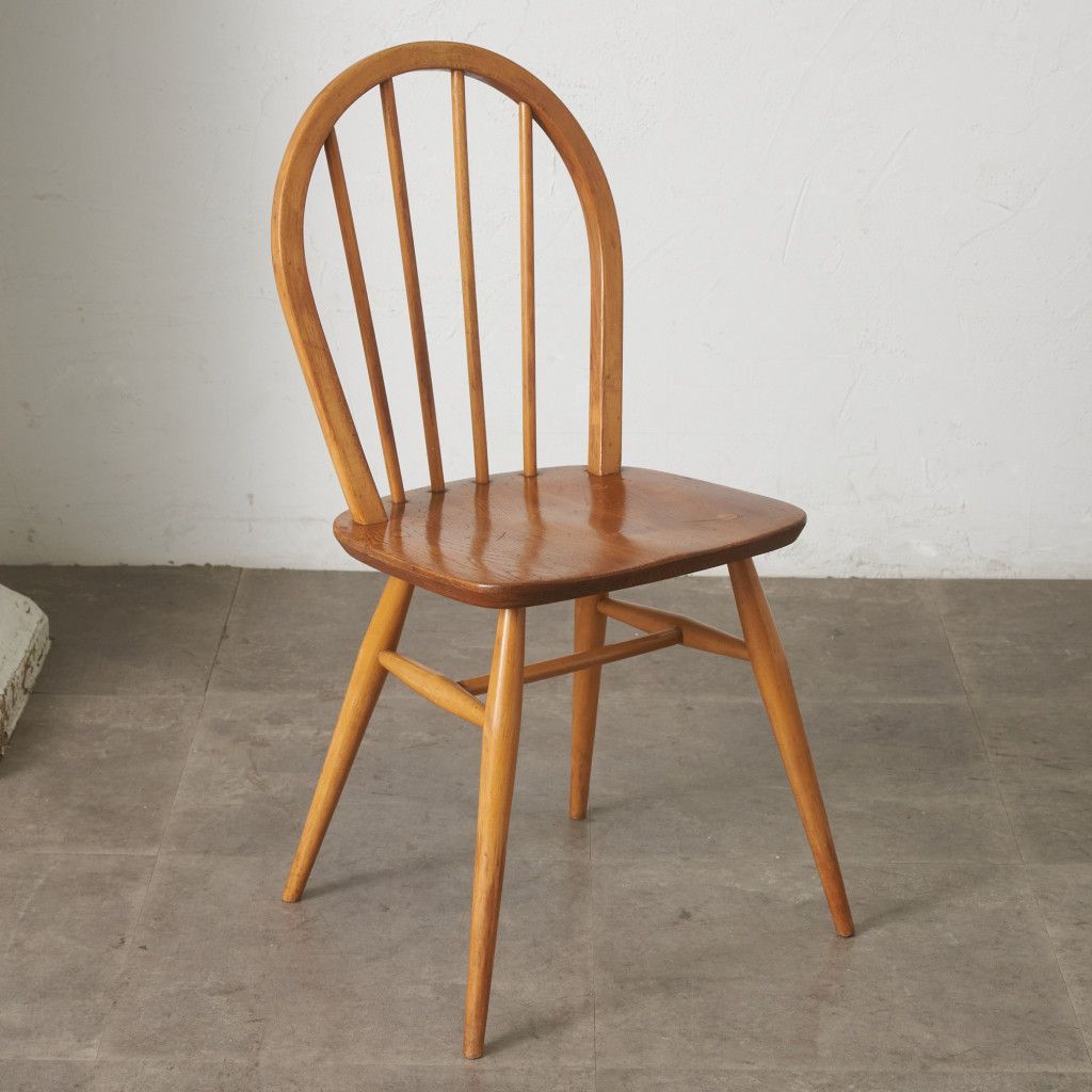 ercol フープバックチェア 4本 スポーク アーコール ダイニングチェア 英国 ヴィンテージ 曲木 椅子 エルム 天然木 イギリス 92649
