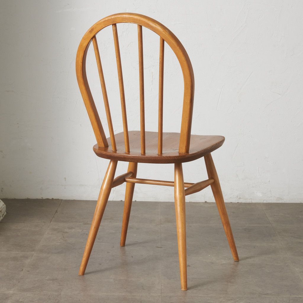 ercol フープバックチェア 4本 スポーク アーコール ダイニングチェア 英国 ヴィンテージ 曲木 椅子 エルム 天然木 イギリス 92653