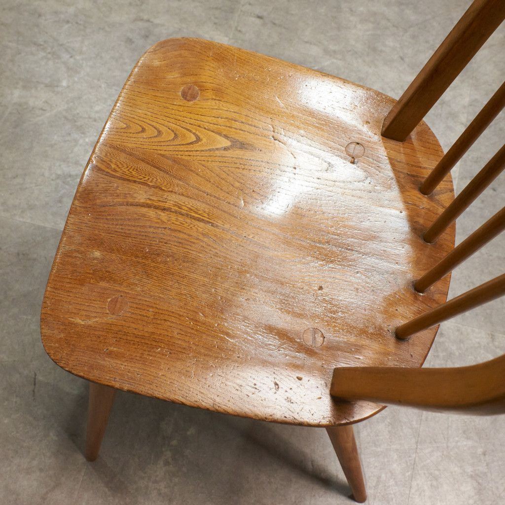 ercol フープバックチェア 4本 スポーク アーコール ダイニングチェア 英国 ヴィンテージ 曲木 椅子 エルム 天然木 イギリス 92653