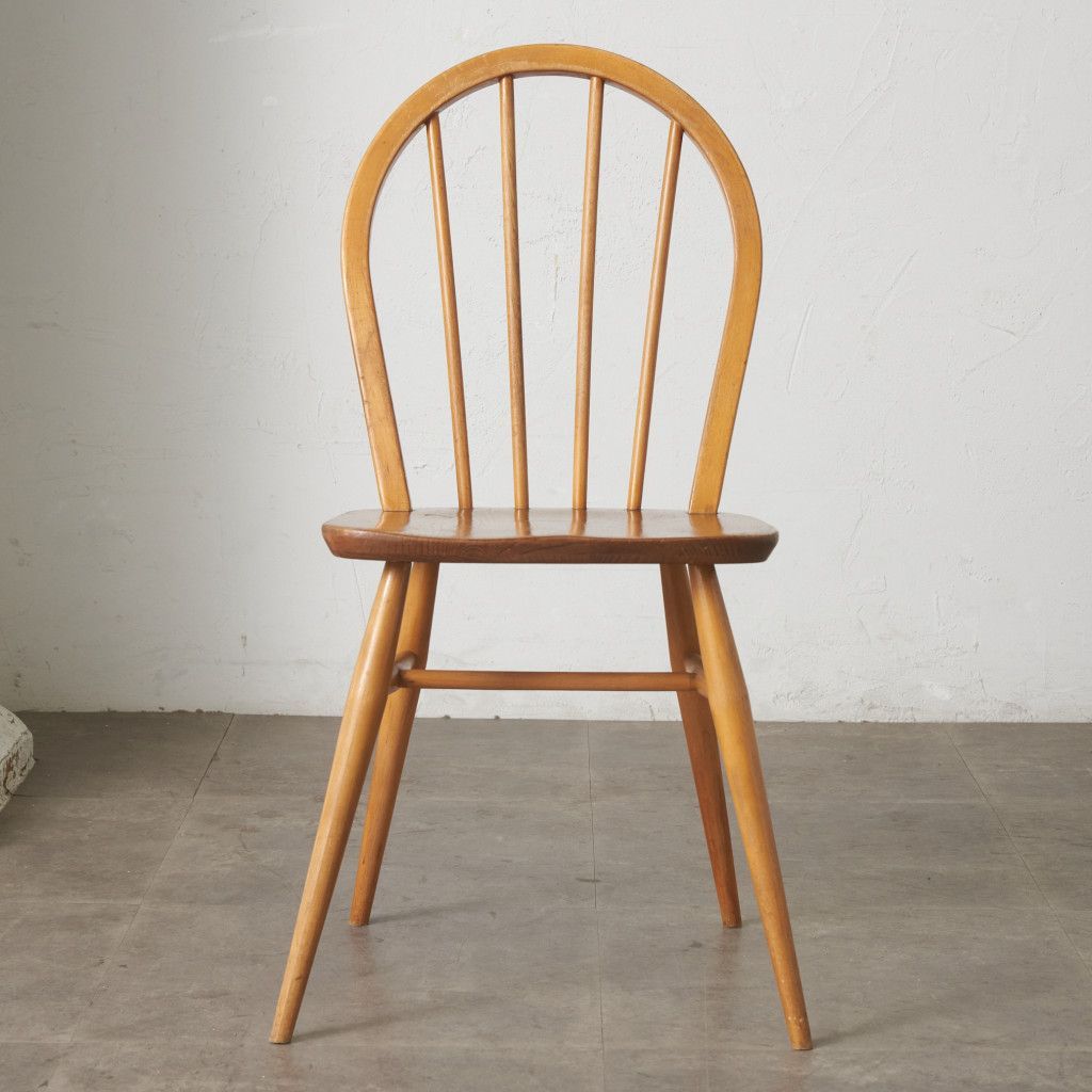 ercol フープバックチェア 4本 スポーク アーコール ダイニングチェア 英国 ヴィンテージ 曲木 椅子 エルム 天然木 イギリス 92653