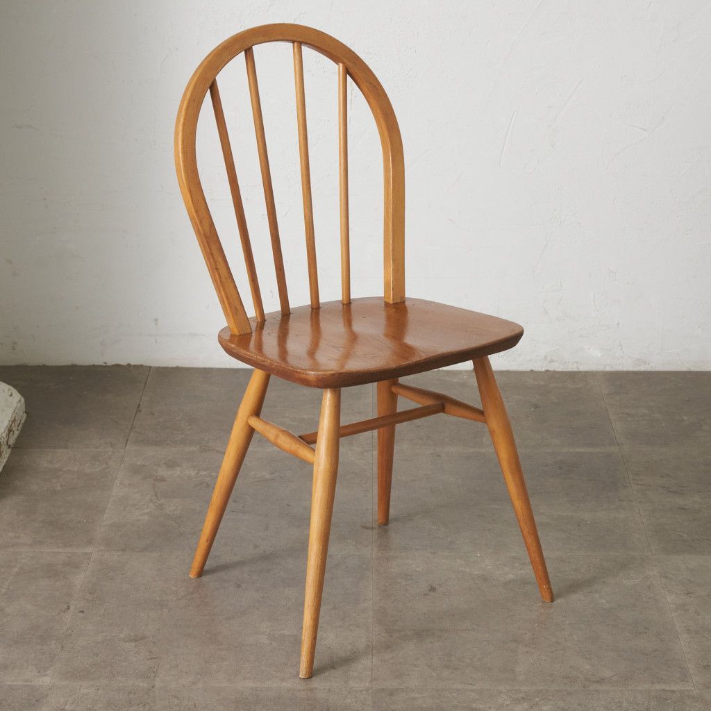 ercol フープバックチェア 4本 スポーク アーコール ダイニングチェア 英国 ヴィンテージ 曲木 椅子 エルム 天然木 イギリス 92653