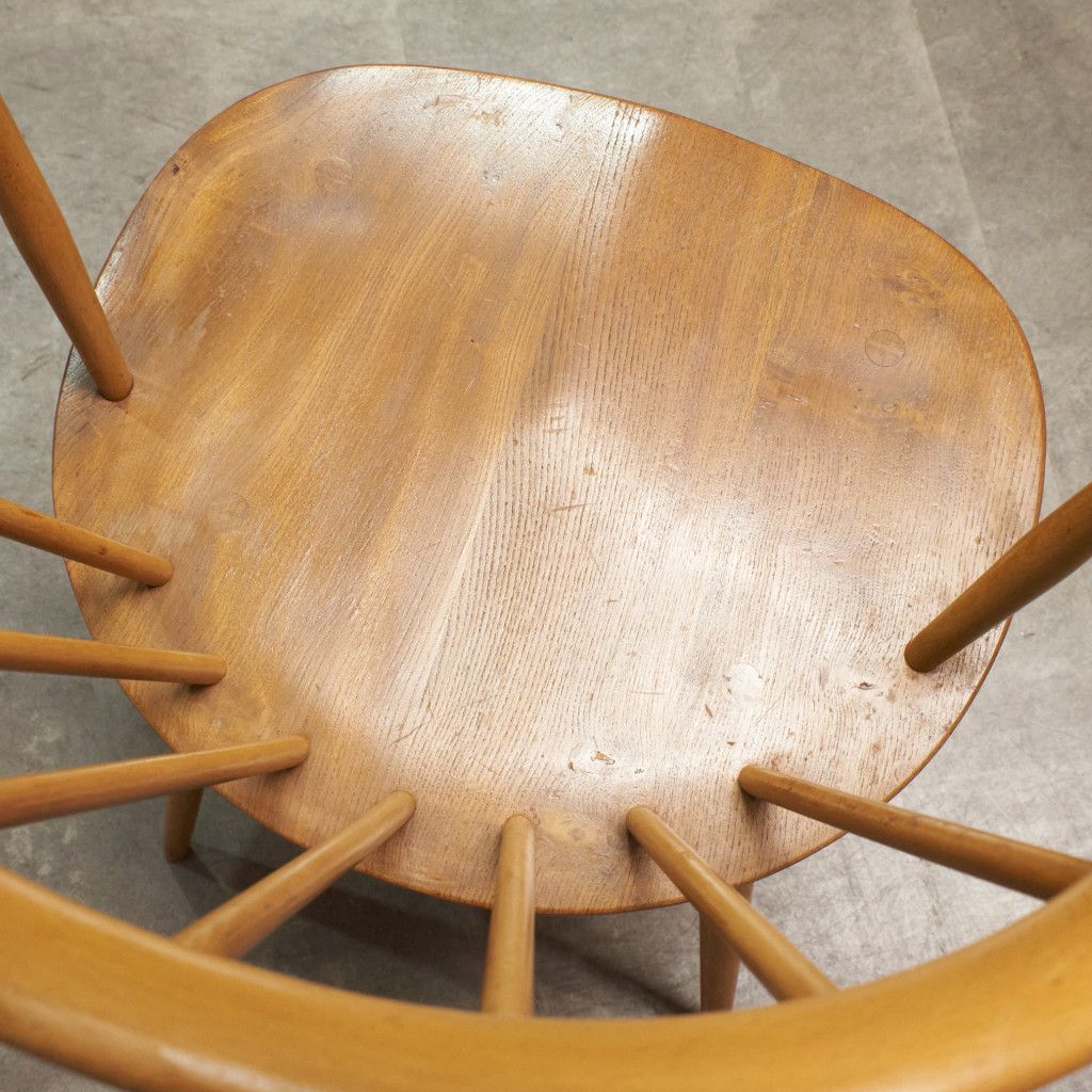 レア ERCOL カウホーン スモーカーズ チェア 英国 アーコール ヴィンテージ ウィンザーチェア アームチェア ダイニングチェア 93905