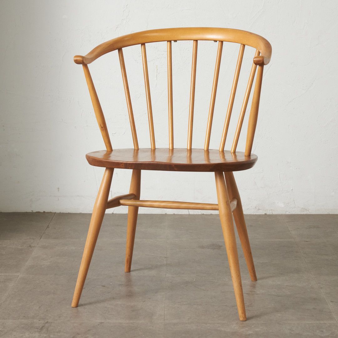 レア ERCOL カウホーン スモーカーズ チェア 英国 アーコール ヴィンテージ ウィンザーチェア アームチェア ダイニングチェア 93905
