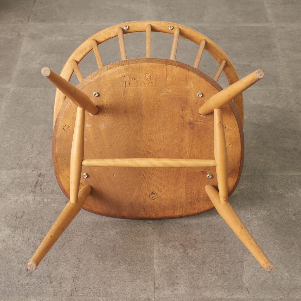 レア ERCOL カウホーン スモーカーズ チェア 英国 アーコール ヴィンテージ ウィンザーチェア アームチェア ダイニングチェア 93905