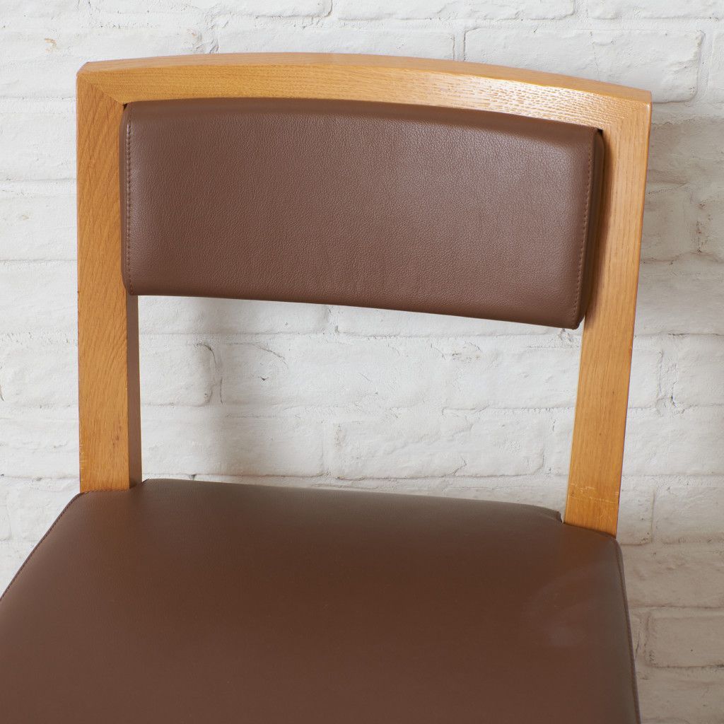 MOROSO CARTIER ダイニングチェア 本革 アームレス チェア ビーチ 食卓 イス 椅子 木製 サイドチェア モローゾ イタリア モダン 94723