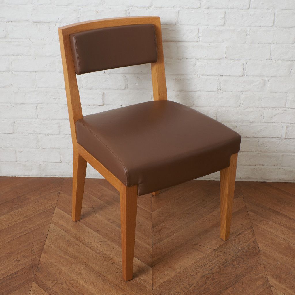MOROSO CARTIER ダイニングチェア 本革 アームレス チェア ビーチ 食卓 イス 椅子 木製 サイドチェア モローゾ イタリア モダン 94723