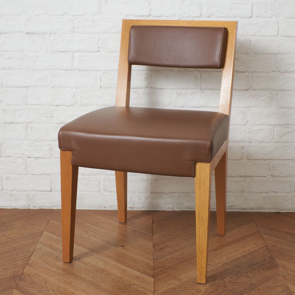 MOROSO CARTIER ダイニングチェア 本革 アームレス チェア ビーチ 食卓 イス 椅子 木製 サイドチェア モローゾ イタリア モダン 94723