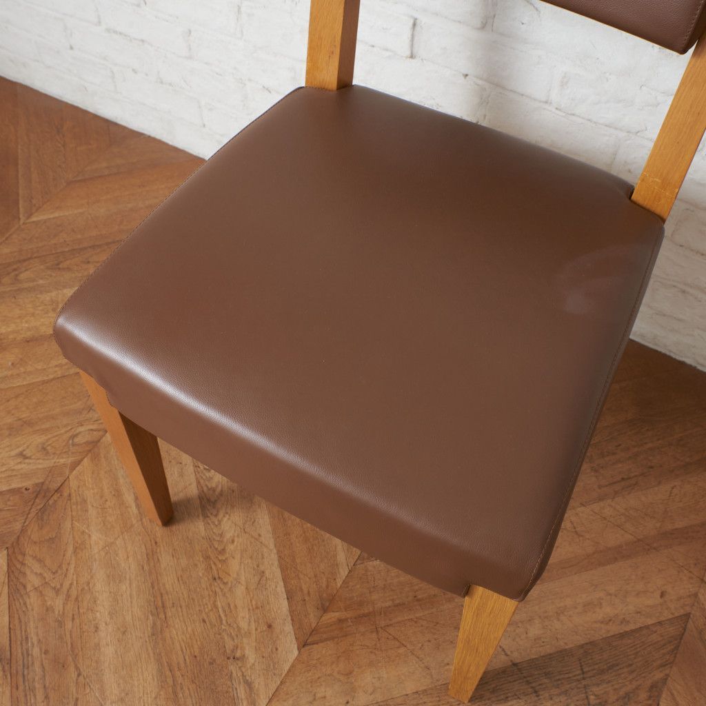 MOROSO CARTIER ダイニングチェア 本革 アームレス チェア ビーチ 食卓 イス 椅子 木製 サイドチェア モローゾ イタリア モダン 94723