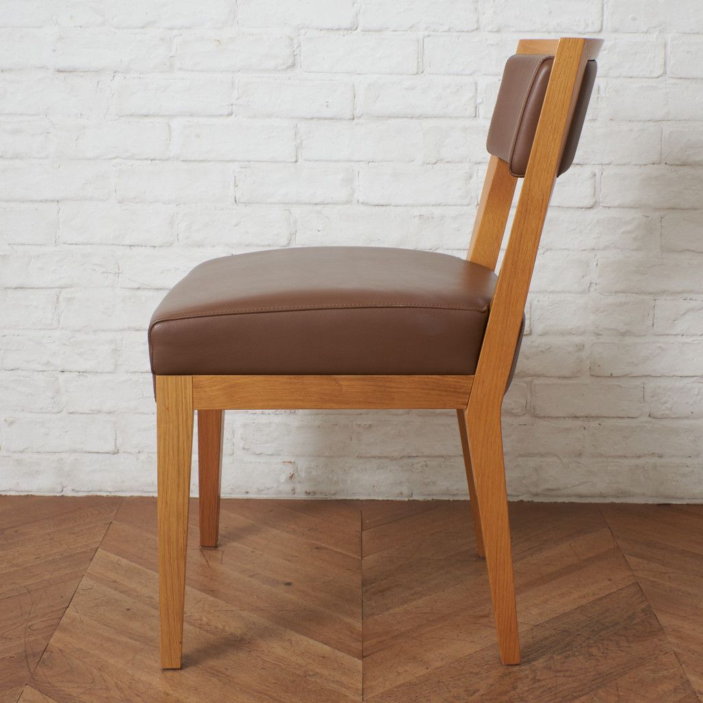 MOROSO CARTIER ダイニングチェア 本革 アームレス チェア ビーチ 食卓 イス 椅子 木製 サイドチェア モローゾ イタリア モダン 94723
