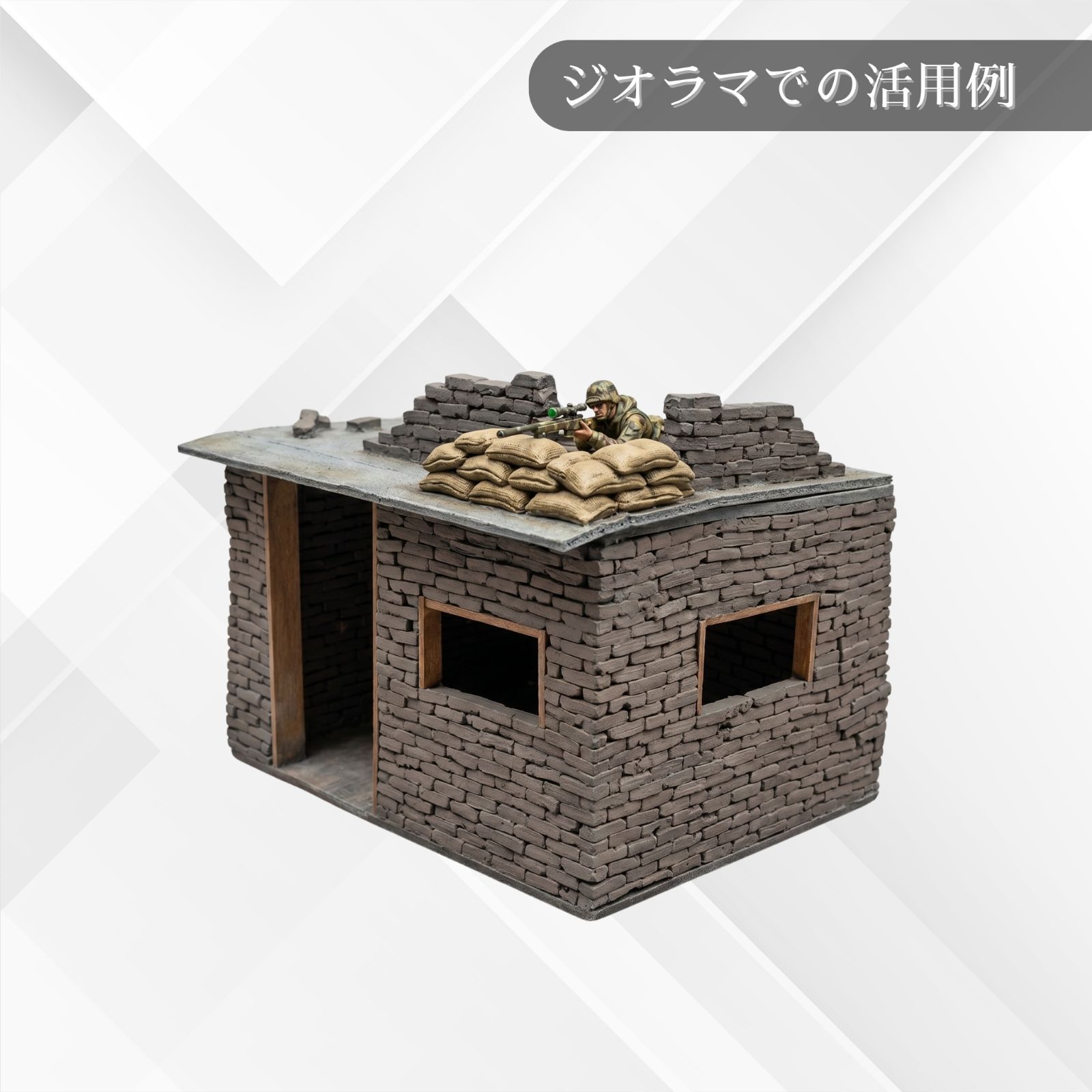 ジオラマ 廃墟 海岸に建つ廃墟ビル ジオラマ ジオラマ 鉄道模型 建物